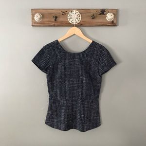 Banana Republic tweed peplum top